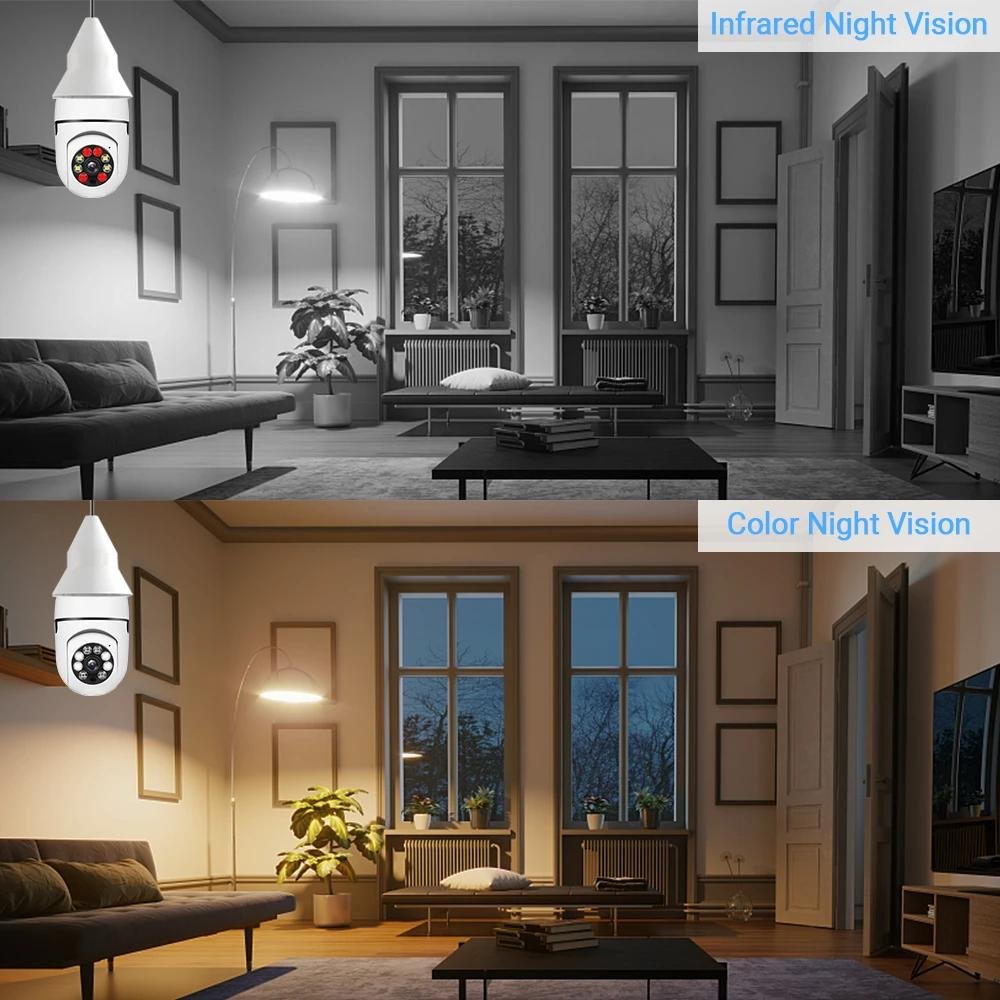 Regis Icsee 2MP 3MP 4MP hd 360 Degree Humanoid tracing Wifi Smart Home Wireless Security Socket Mini Light Bulb Camera