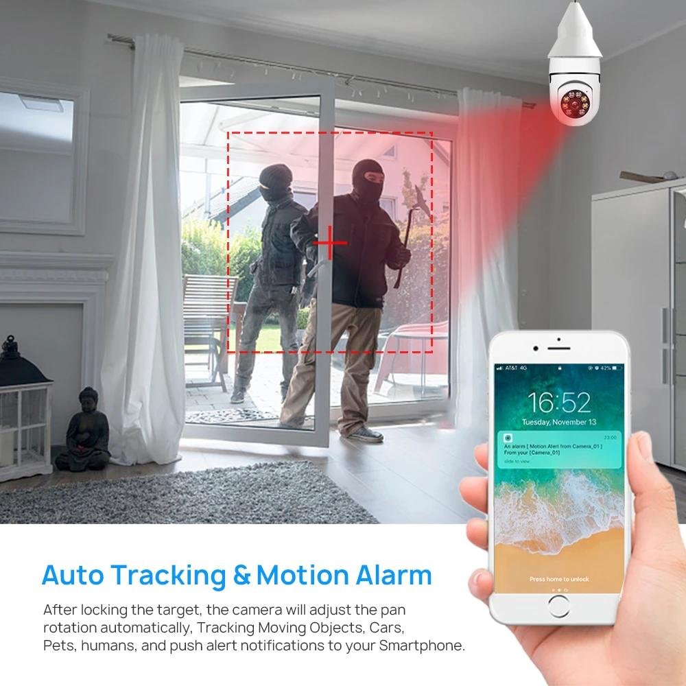 Regis Icsee 2MP 3MP 4MP hd 360 Degree Humanoid tracing Wifi Smart Home Wireless Security Socket Mini Light Bulb Camera