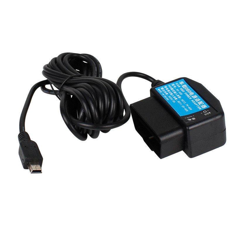 24Hours Mini Mico USB Ports 5V 3A Car Charge Cable OBD Hardwire Cord 3.5Meters With Switch For Dash Cam Camcorder Vehicle DVR