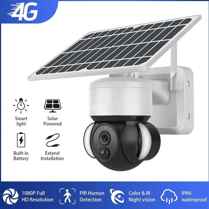 4G Solar Powered Tuya Camera 2MP IP Security Wifi IP Network Camera