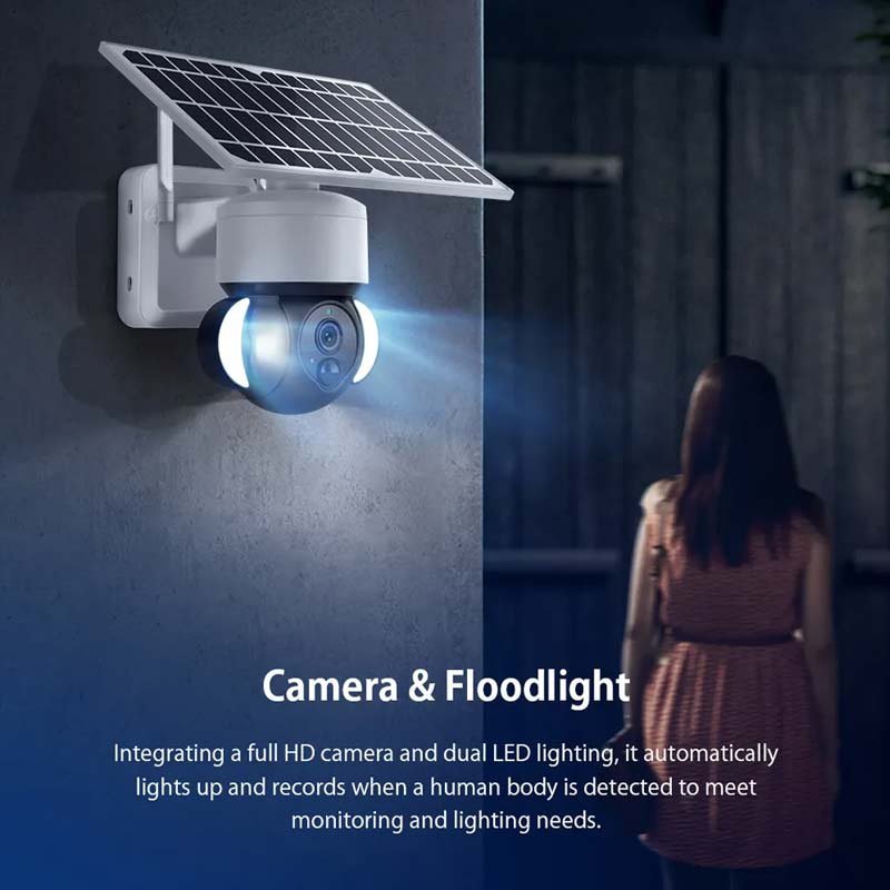4G Solar Powered Tuya Camera 2MP IP Security Wifi IP Network Camera
