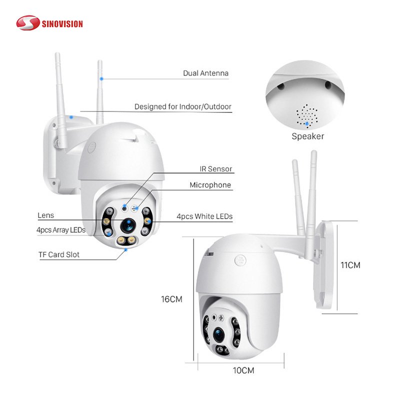 CCTV kit wireless security camera Professional Manufacturer Waterproof Two Way Audio 360 Wifi Security Hd Network Ip Ptz Camera