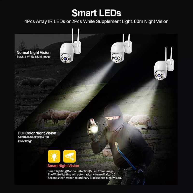 CCTV kit wireless security camera Professional Manufacturer Waterproof Two Way Audio 360 Wifi Security Hd Network Ip Ptz Camera