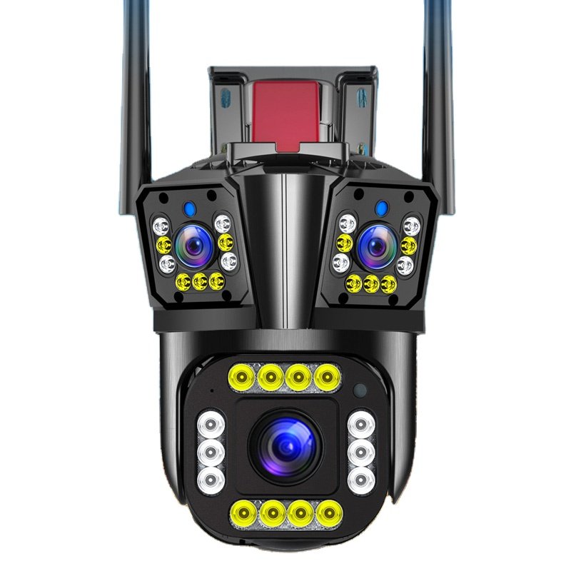 IP66 Waterproof Outdoor Wireless PTZ Network Cameras 8MP 8X Zoom Wifi PTZ Three Lens Security Camera