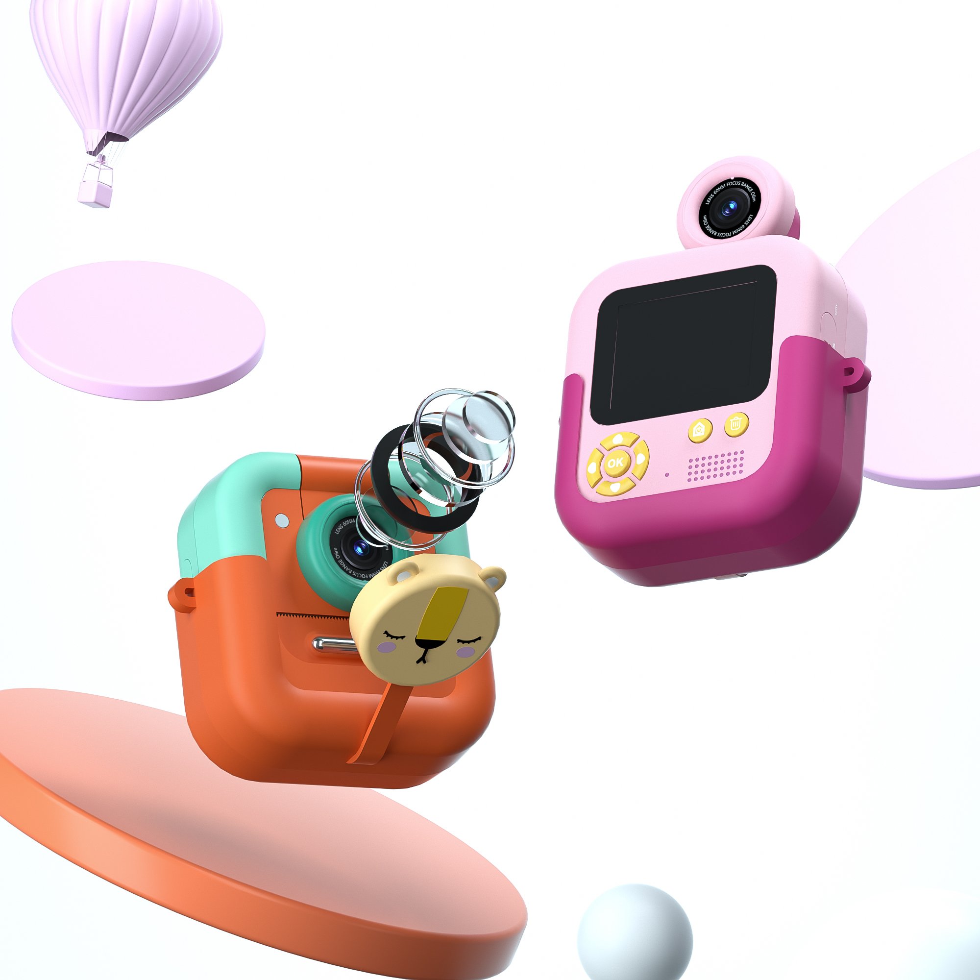 Wholesale M8 Thermal Instant Print Kids Camera Film Instant Mini Camera 180 degree flipable lens for boys and girls selfie