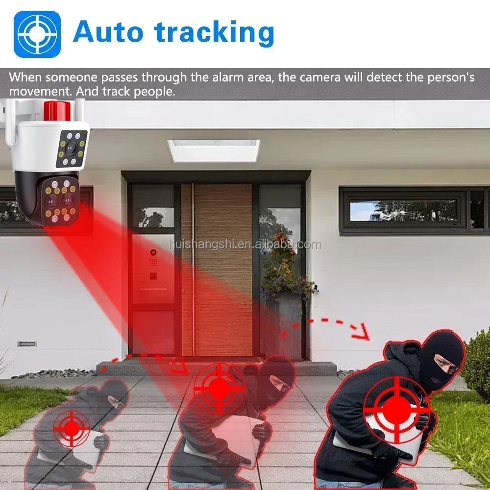 Yoosee 8MP 12X Zoom PTZ IP WiFi 2screens Home Security Camera Network Human Detect Outdoor CCTV IP Surveillance Camera Wireless