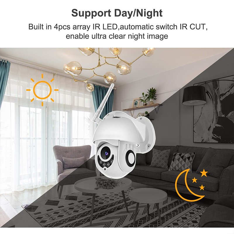ICSEE 4MP Wifi CCTV IP Camera with PTZ Night Vision Outdoor 8MP Security Indoor Network Features Motion Detection