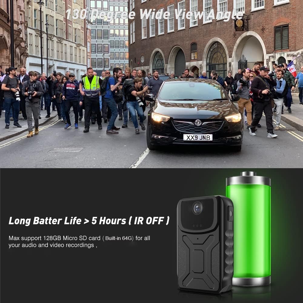 860B Mini Digital Camera 1000mah battery body camera 1080P HD Resolution Waterproof IP64 with 120 degree viwing angle