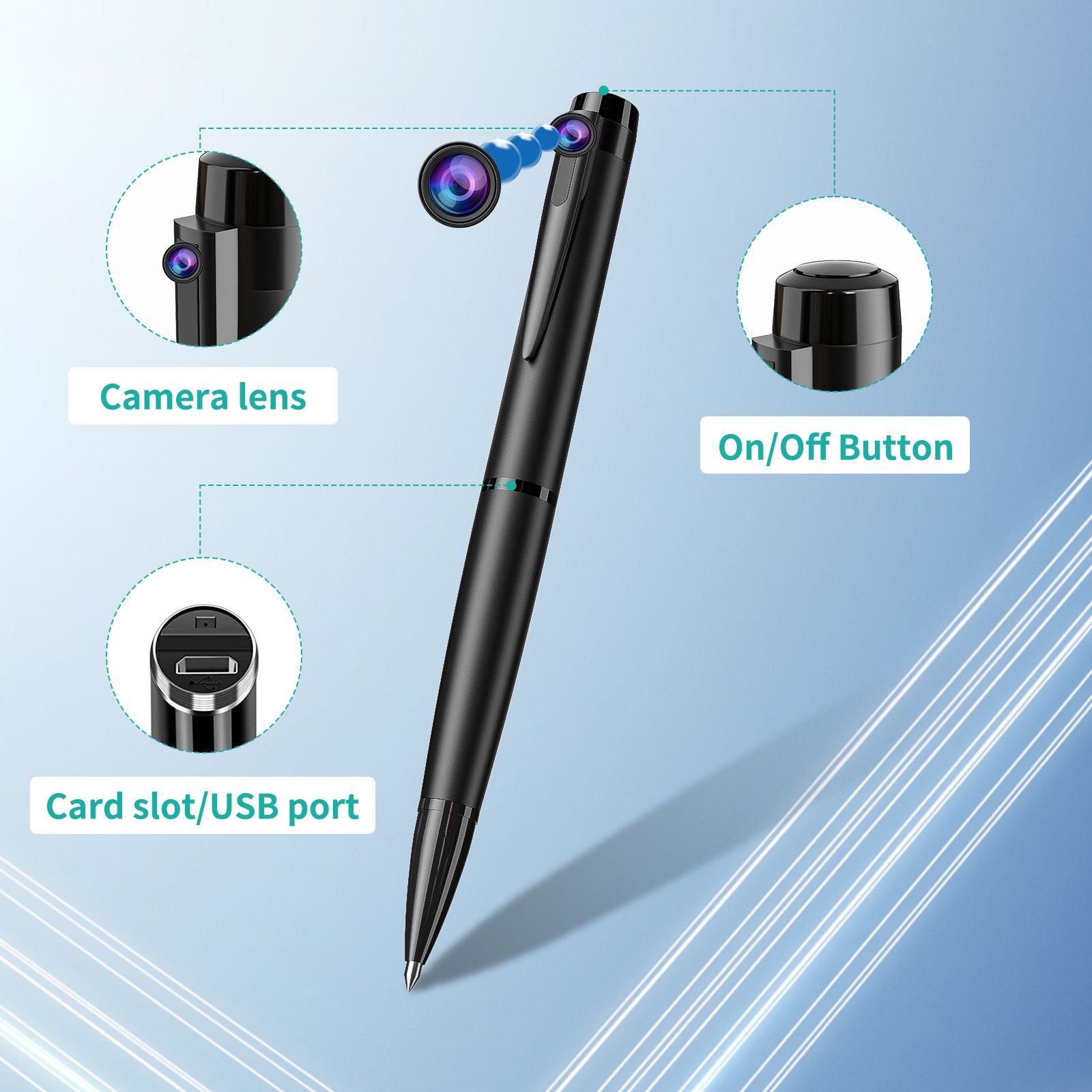 Mini Pen Camera FHD 1080P Portable Pen Camera Nanny Video Camera