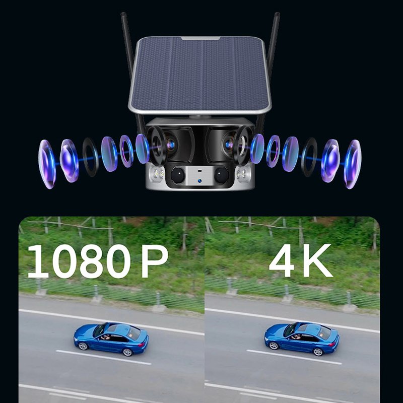 Nivew 4mp Dual Lens Network Camera 4MP Smart Ir Ai Security Camera Ip 180 degree panoramic bullet Cctv camera