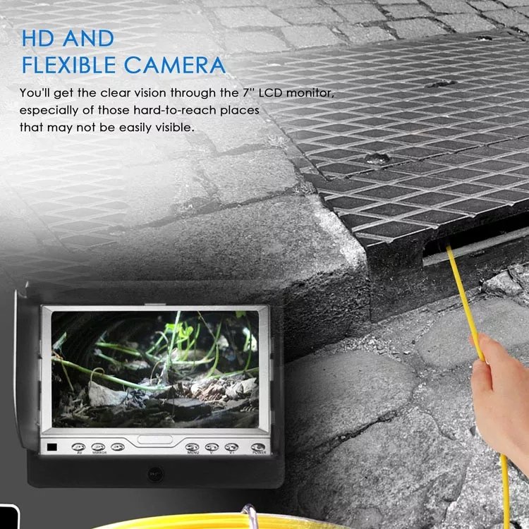 Customize 7'' Digital LCD Screen Pipe Wall Sewer Inspection Snake Camera Cctv Video Dvr Pipe Inspection Camera