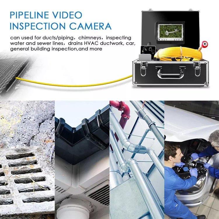 Customize 7'' Digital LCD Screen Pipe Wall Sewer Inspection Snake Camera Cctv Video Dvr Pipe Inspection Camera