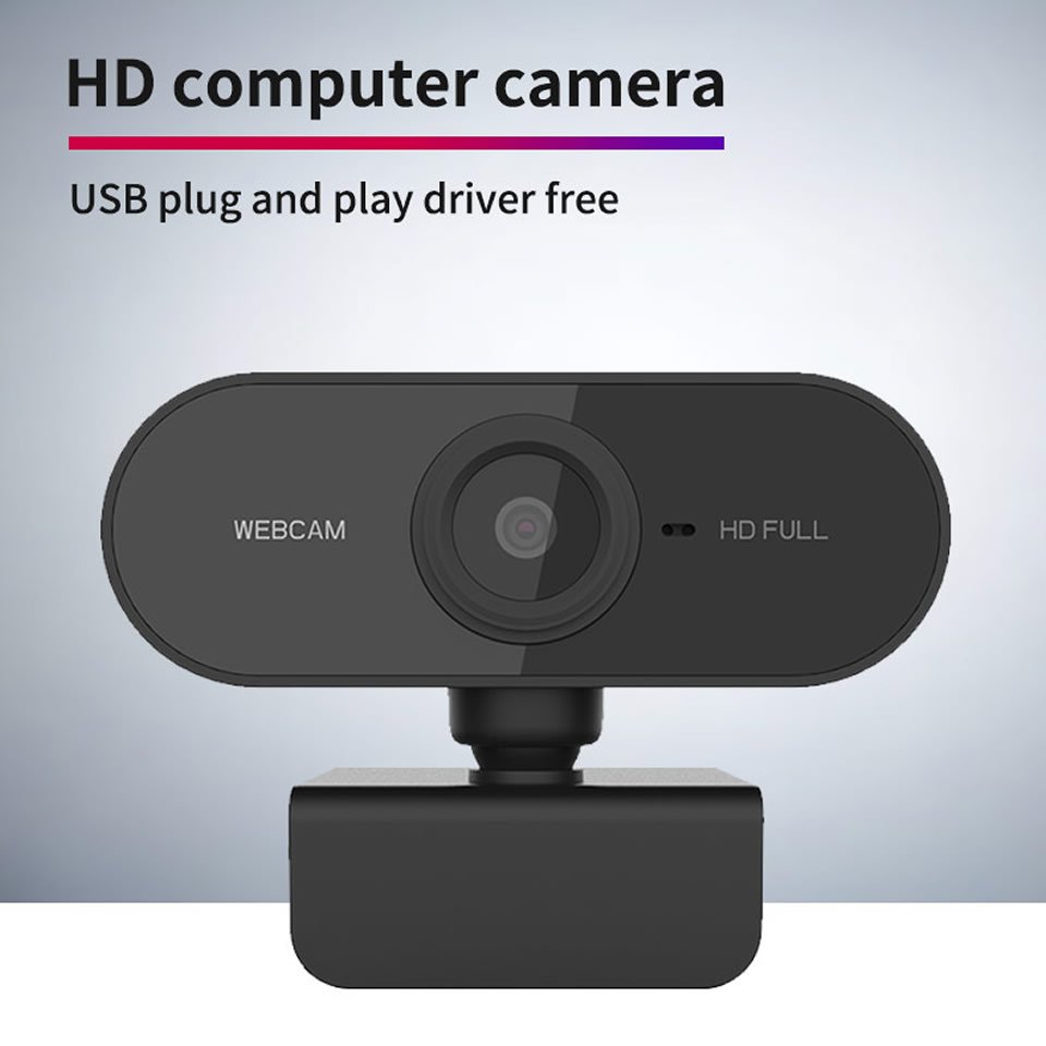 HD 1080P USB Webcam Mini Computer PC Web Camera with Microphone Rotatable for Live Broadcast Video Calling Conference