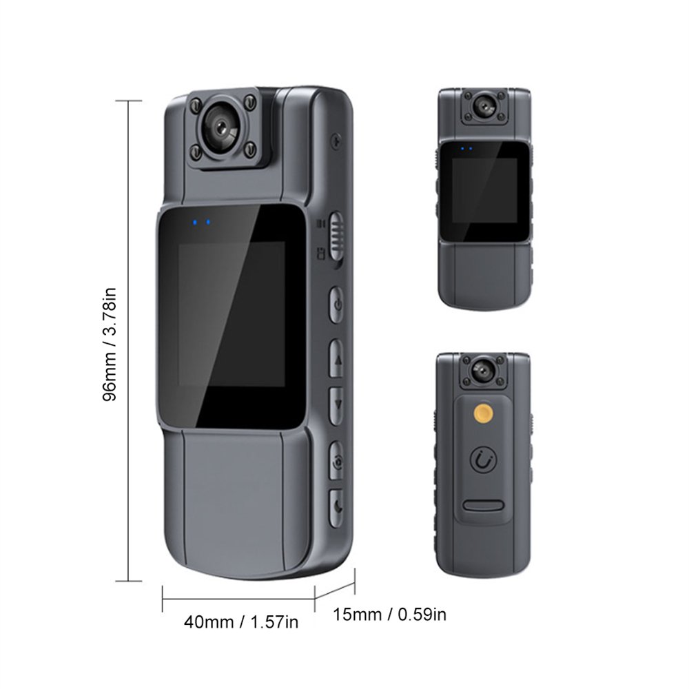 1080P Body Camera Infrared Night Vision Full HD Mini Camera 130 Wide Angle Lens 180 Adjustable for Law Enforcement Security