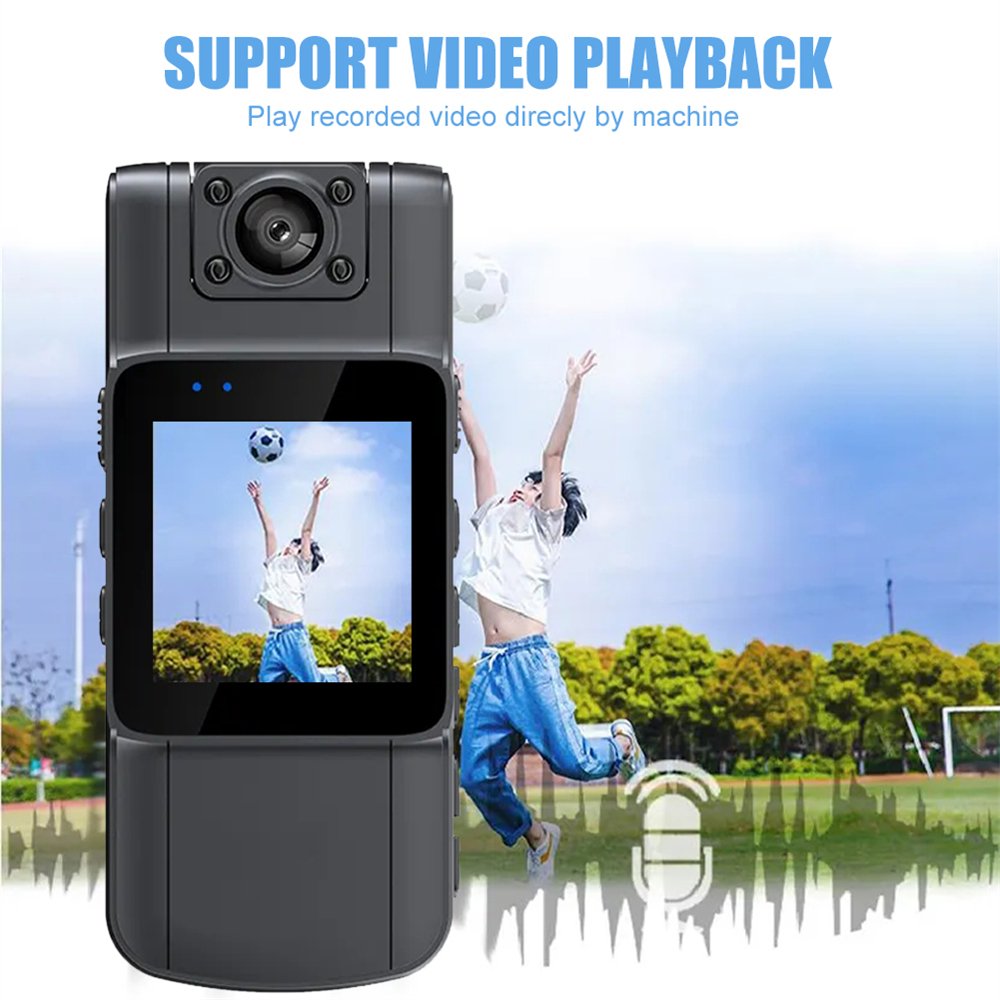 1080P Body Camera Infrared Night Vision Full HD Mini Camera 130 Wide Angle Lens 180 Adjustable for Law Enforcement Security