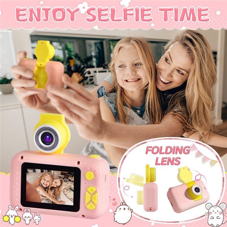 KDC-0025 2.0 Inch Screen Mini Kids Camera 180 Degree Flip Lens Video Recorder with 32G TF Card + Card Reader