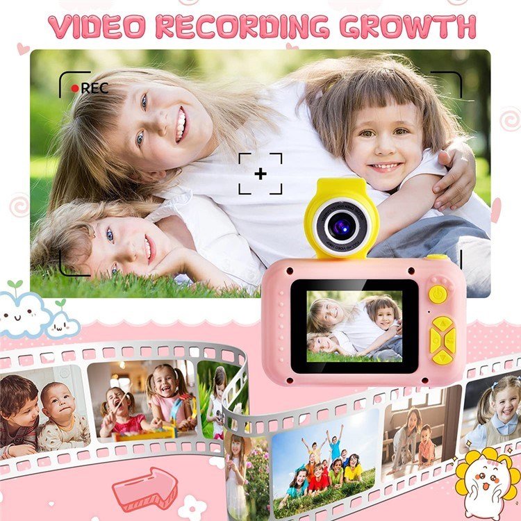 KDC-0025 2.0 Inch Screen Mini Kids Camera 180 Degree Flip Lens Video Recorder with 32G TF Card + Card Reader