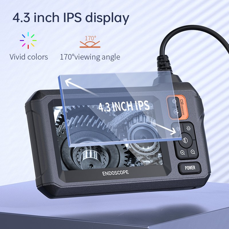 C30-M 2.7cm short module endoscope camera 8mm 1m industrial video endoscope with 4.3-inch color IPS display