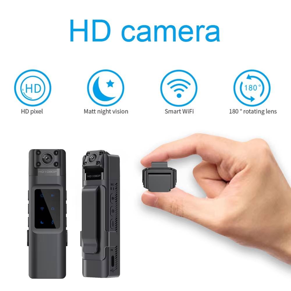 FHD 1080P 180 Degree Rotation Lens WiFi Action Mini Body Worn Law Enforcement Camera