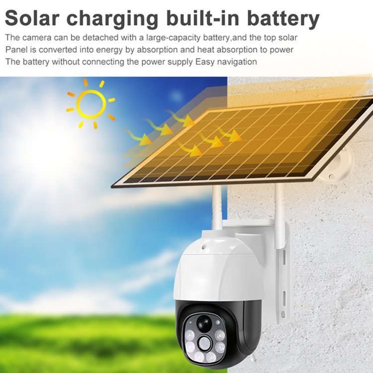 Outdoor Security CCTV WiFi Safety Camera Two-way Audio 3MP PTZ WiFi Solar Network Camera