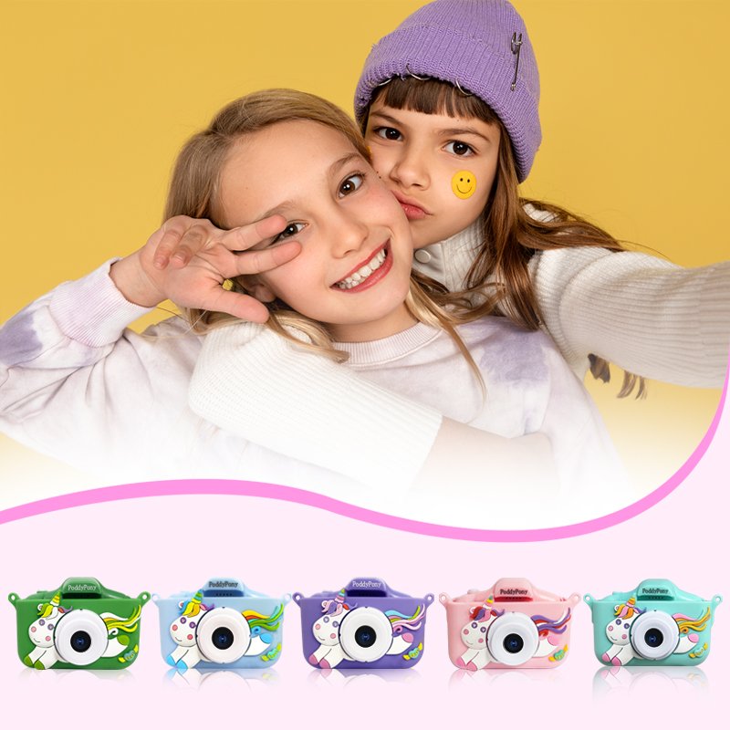 PoddyPony Toys Outdoor Photography 2 Inch IPS Screen Kids Digital Mini Camera Kids Camera Children Gift Camera C3