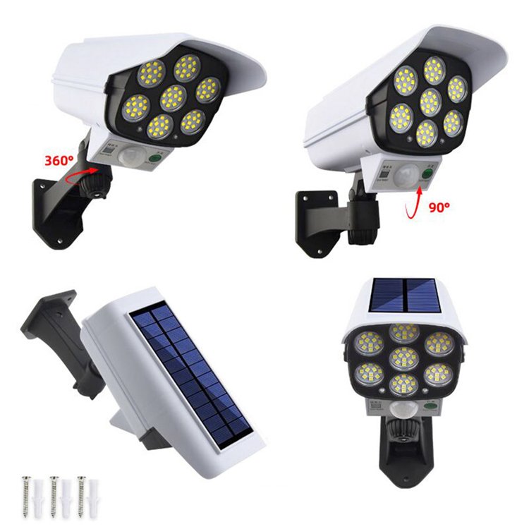 Best-selling solar waterproof wall light analog camera Solar LED light motion sensor Solar light with remote control