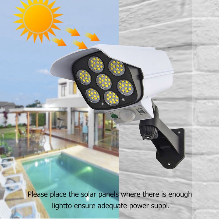 Best-selling solar waterproof wall light analog camera Solar LED light motion sensor Solar light with remote control