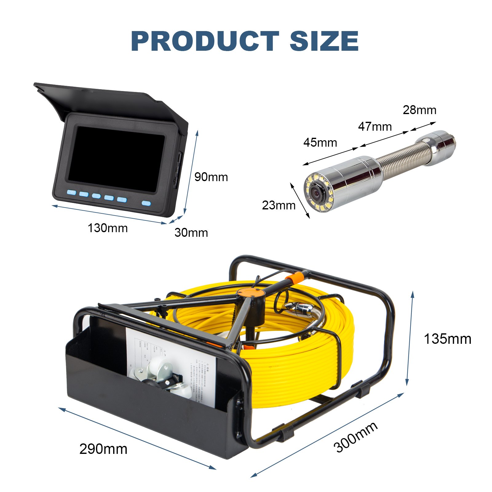 New Arriving Professional Mini Video Inspection Cctv Camera Full Hd 1920X1080 Display Sewer Water Well Inspection Analog Camera