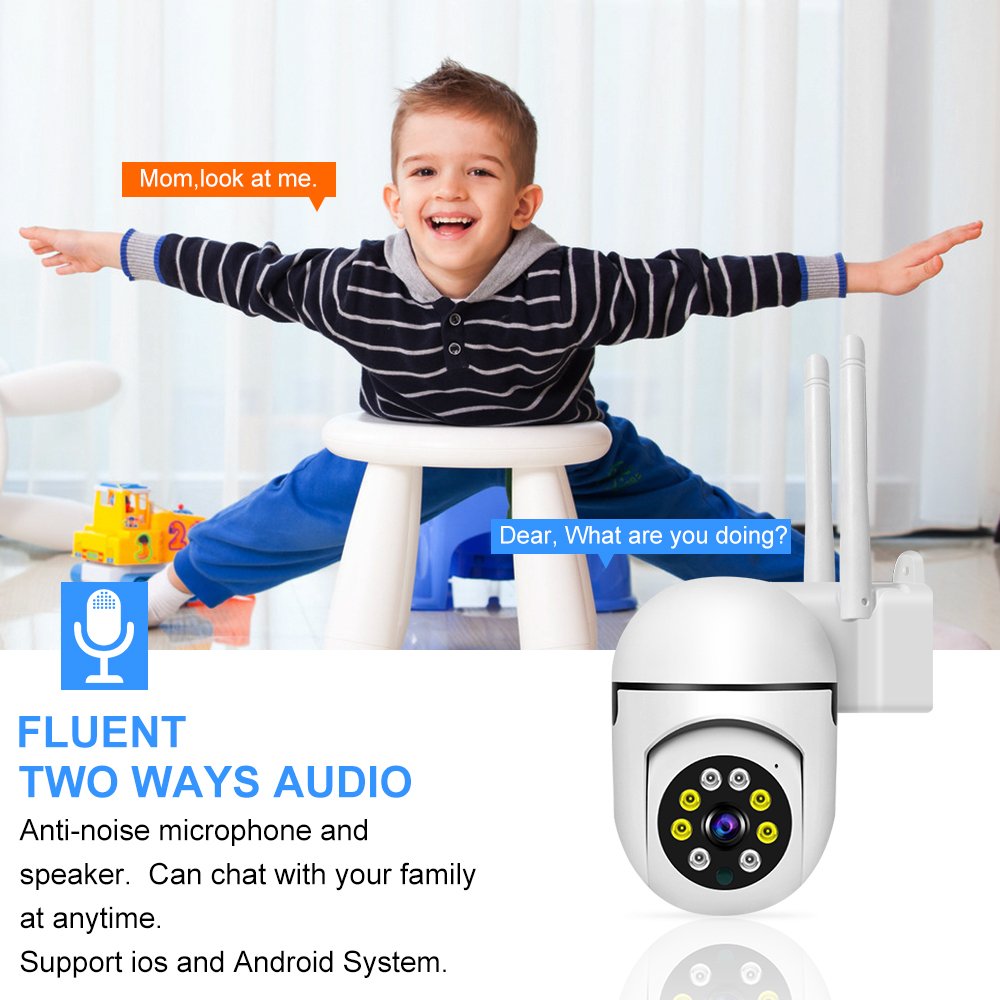 360 PTZ Camera Panoramic Network Wifi Night Vision Outdoor Indoor Home Security Cctv Camera System Wireless Memory TF Card