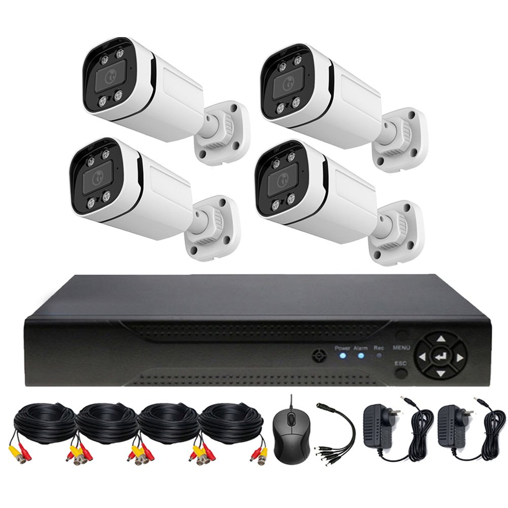 Hot Qearim good quality 4Ch Channel 1080P 2MP HD Security System Kit cctv Analog outdoor bullet camera full set price DVR KIT