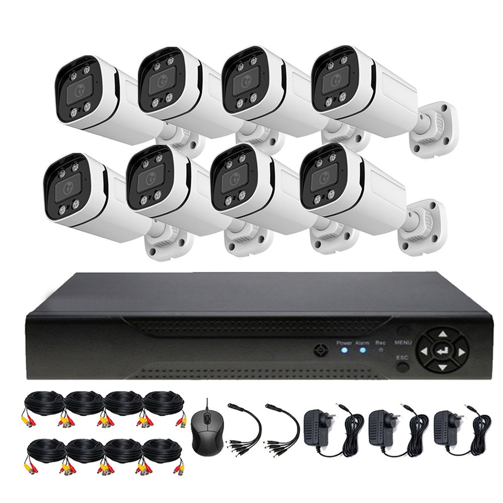 Hot Qearim good quality 4Ch Channel 1080P 2MP HD Security System Kit cctv Analog outdoor bullet camera full set price DVR KIT