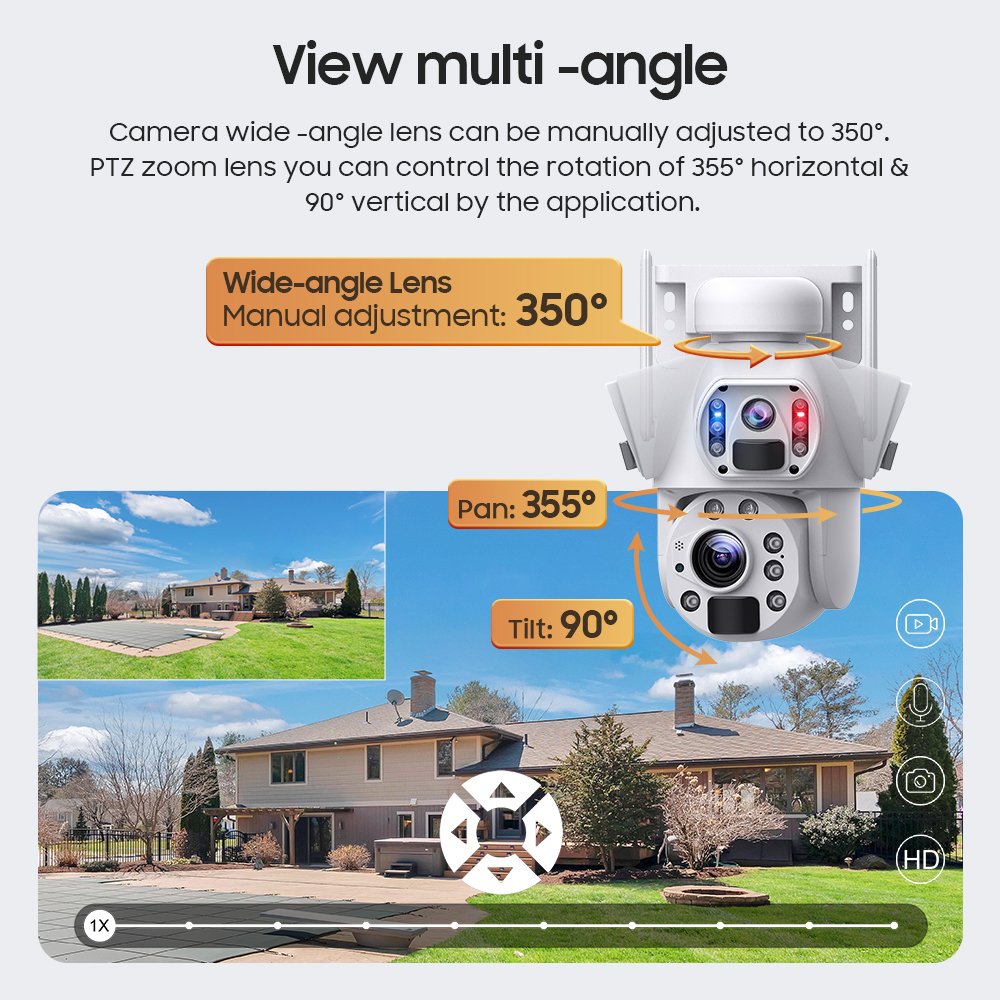 Custom logo New Laser Infrared Lamp 4G 6MP Dual Lens With 20X Zoom Security CCTV Camera Dual Lens Linkage Camera 4G Solar Camera