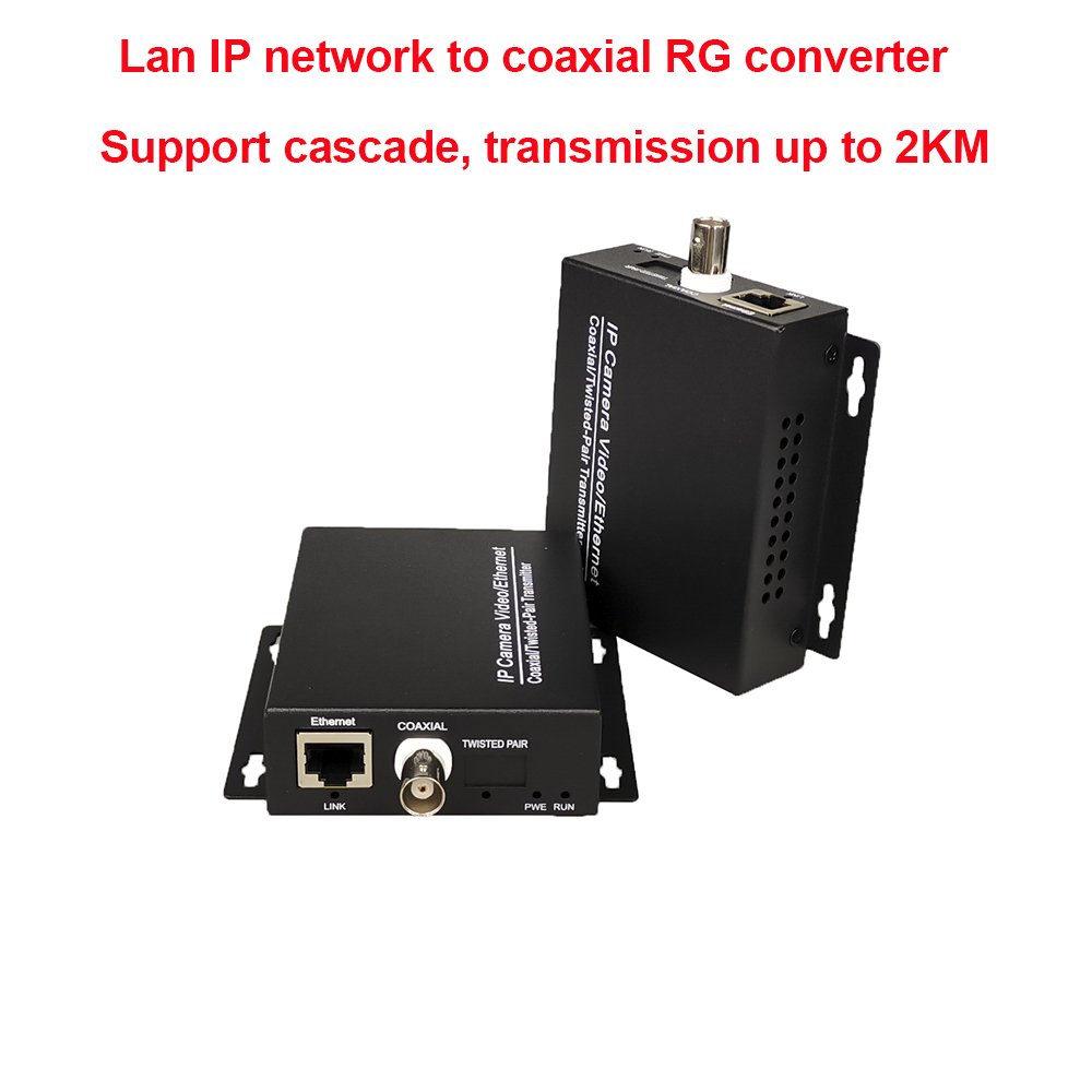 Ethernet Over Coax Converter analog to ip camera converter LAN Over RG Coaxial Cable For Lift CCTV Camera IPTV TV Box