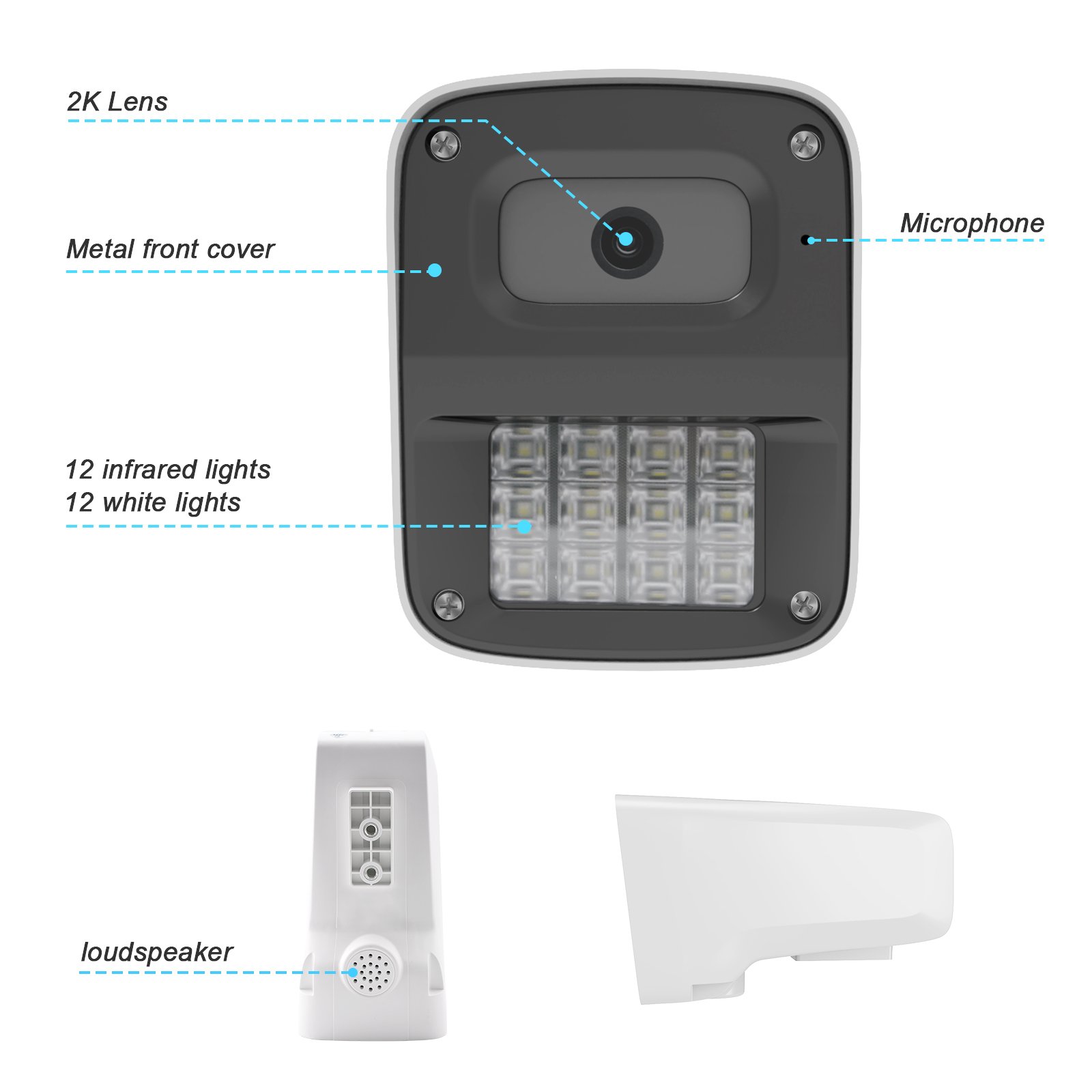 4MP H.265 Two-way Audio Motion Detection Bullet POE IP Camera Outdoor Dual light Full Color Night Vision Cctv Security Camera