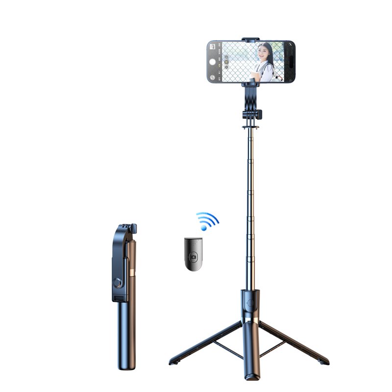 1.3M Extendable 360 Degree Selfie Stick Bluetooth Flexible Video Camera Stand Wireless Phone Stand Tripod Rotatable Mirror