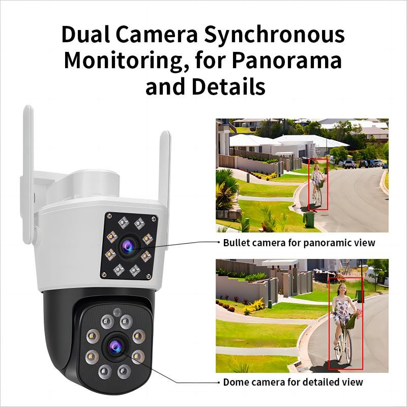 CCTV Camera Factory OKAM Pro Outdoor Dual Lens Wifi Home Security CCTV Camera 12V 360 Dual Screen Mini Wifi Cameras