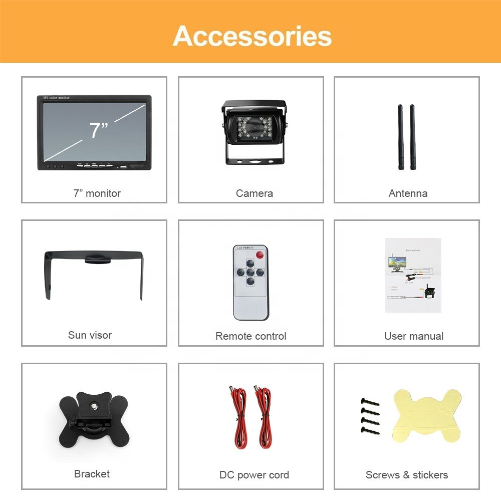 Factory Support 7 Inch Lcd Monitor Kit Video Camara De Reversa Recul Backup Rear View Camera System Car Reversing Aid