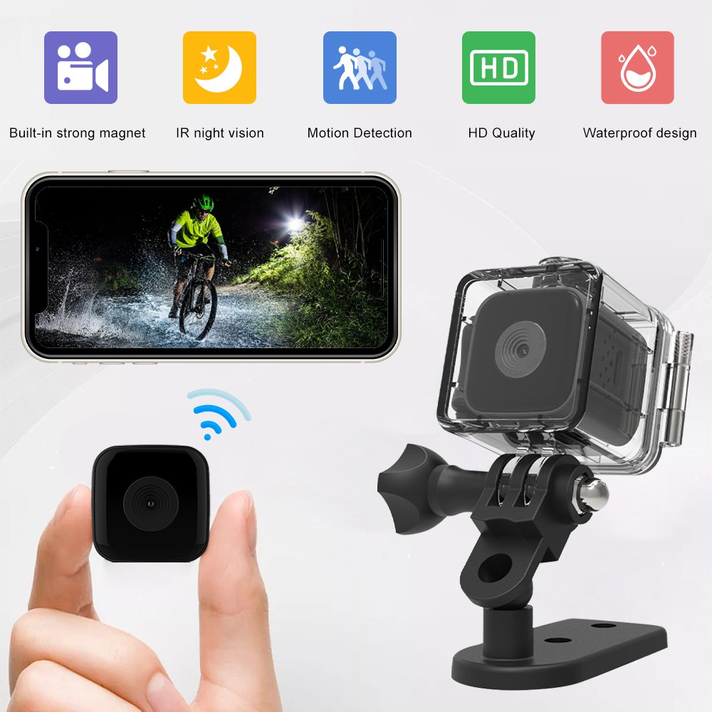 SQ28 1080P Mini Camera with Waterproof Cover HD Smart Night Vision Indoor Camera Security Remote View Cam support TF Card