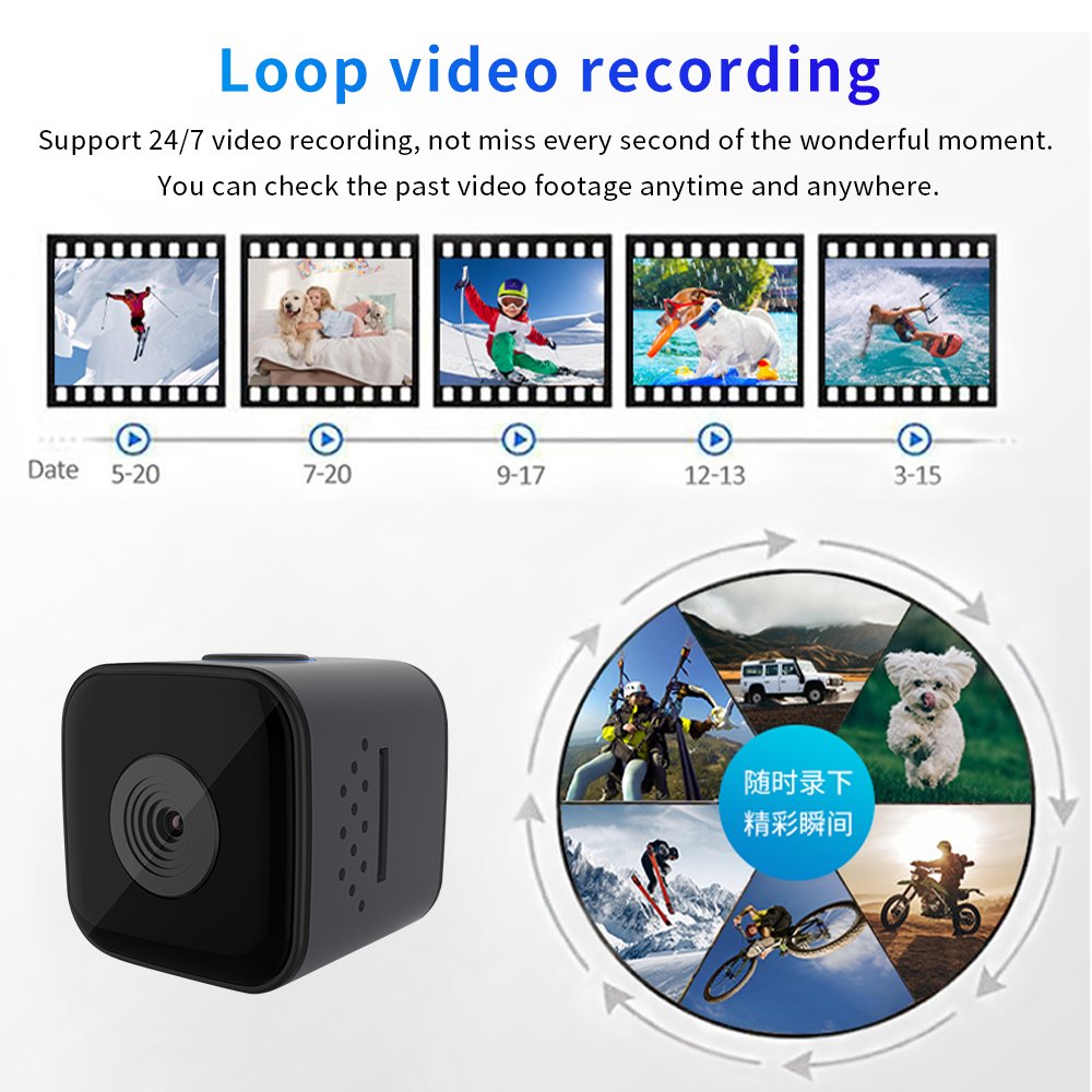 SQ28 1080P Mini Camera with Waterproof Cover HD Smart Night Vision Indoor Camera Security Remote View Cam support TF Card