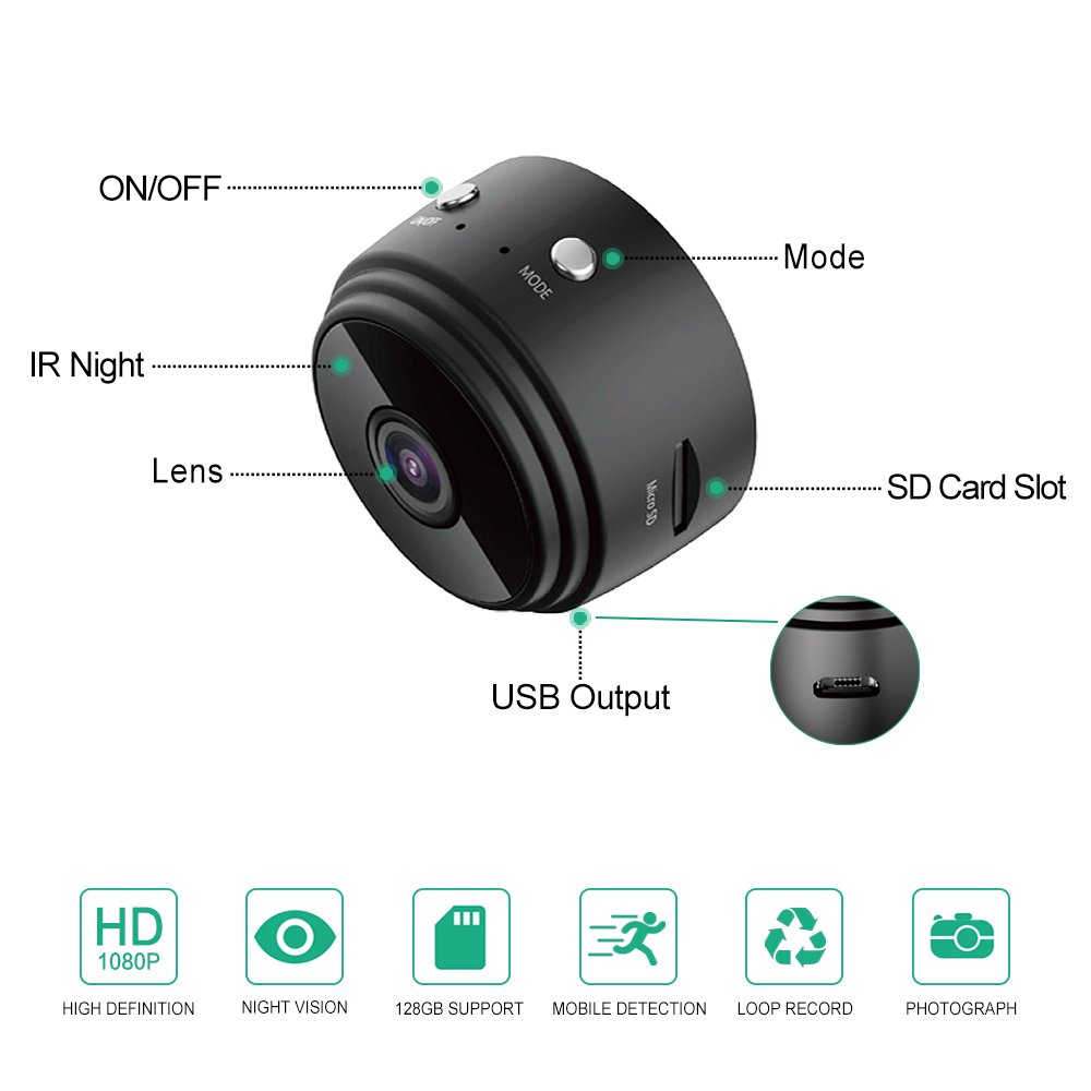 Factory price Hot Sales A9 Camera 1080p HD Resolution Super Mini WiFi Camera For Home Security mini camera