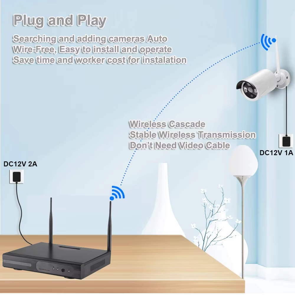 Eseecloud 4CH 8CH 3MP Wireless PTZ Camera NVR Kit Outdoor Waterproof WIFI CCTV Camera Security System Motion Alarm for Home