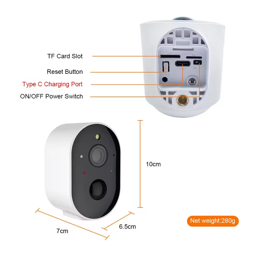 Tuya Smart solar Security IP Camera chargeable battery Wireless Mini Camera Night Vision solar CCTV WiFi Camera with CE ROHS EMC