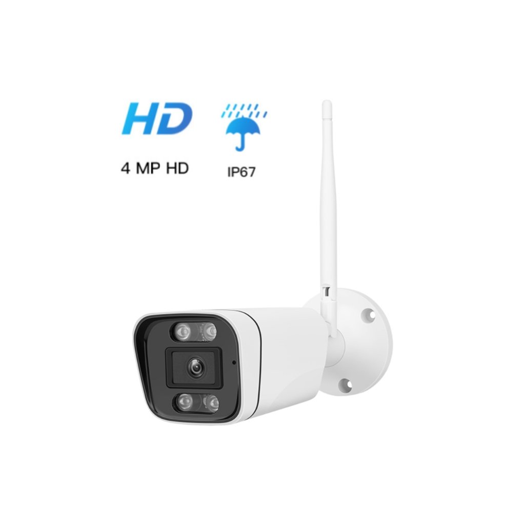 4MP HD Wireless WiFi Camera Surveillance IP67 Outdoor IP Camera Free APP Two Way Color Night Vision Smart Home Security Camera