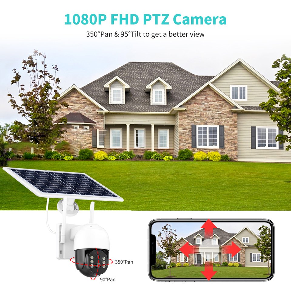 3MP Battery Camera PTZ Network Camera Wifi Auto Tracking High Quality Outdoor Icsee Solar Camera