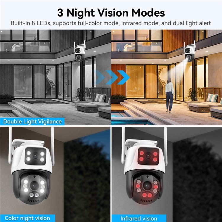 Hottest Wireless Ptz Cctv Waterproof 6Mp 4K Auto Tracking Cc Camera Outdoor Home Security Icsee Dual Lens Wifi Network Ip Camera