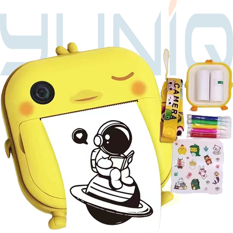 Yuniq Thermal Kids Camera 1080P Dual Lens Digital Video Recording Photo Selfie Instant Print Camera for Kids Gifts Cartoon M2