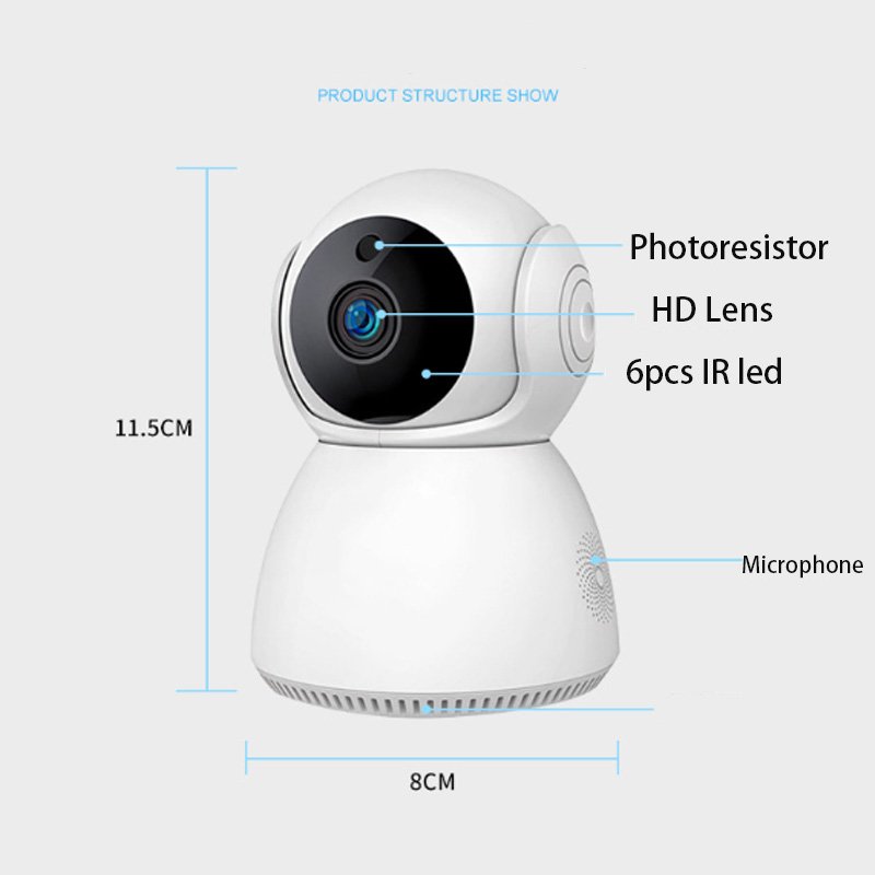 Customized WIFI 3MP Baby Monitor Indoor PTZ Camera With Two-way Video AUTO Tracking Smart NET Mini Camera For home