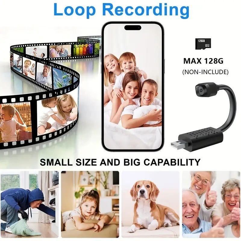 Smart AI Human Detection USB Home Surveillance IP Wifi Camera 1080P Motions Micro Camcorder Motion Detection Mini Camera