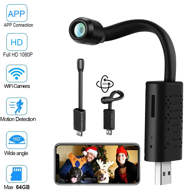 Smart AI Human Detection USB Home Surveillance IP Wifi Camera 1080P Motions Micro Camcorder Motion Detection Mini Camera
