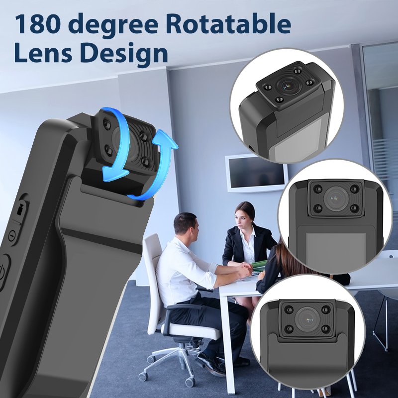Multi-function Full HD 1080P Night Vision Security Video Recorder With Back Clip Body Mini Camera
